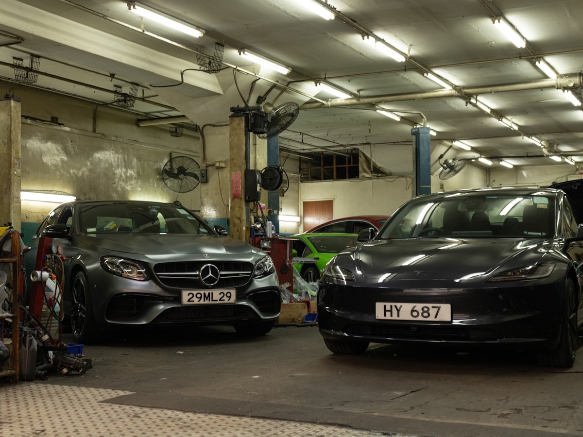 Inside the workshop bays